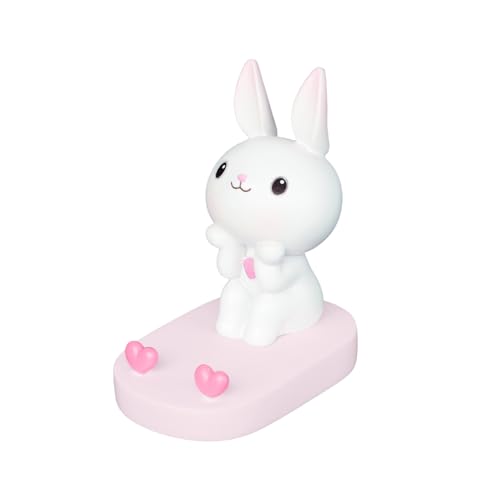 SIQITECHNO Cute Bunny Cell Phone Stand Holder Universal Resin Rabbit Smartphone Stand Desktop Phone Holder Funny Animal Statue Mobile Phones Tablet Stands Creative Desk Ornament for Home Office Desk - color: Sit