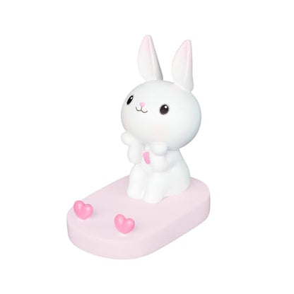 SIQITECHNO Cute Bunny Cell Phone Stand Holder Universal Resin Rabbit Smartphone Stand Desktop Phone Holder Funny Animal Statue Mobile Phones Tablet Stands Creative Desk Ornament for Home Office Desk - color: Sit