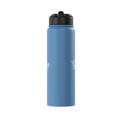 Grandparent Grammy Script Heart, Grandma From Stainless Steel Insulated Water Bottle - color: Light Blue