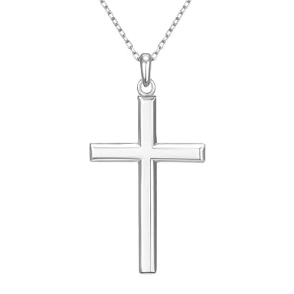 NORBU S925 Cross Necklace for Women, 18K Gold Plated Womens Cross Necklaces - color: Silver