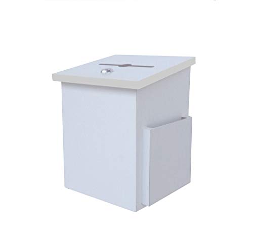FixtureDisplays® Comment Collection Suggestion Donation charity Ballot 7.5" W x 7.5" H x 9-7/8" D 15659-White