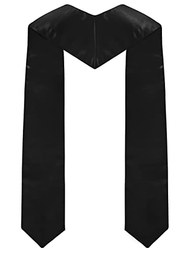 Piecatle Choir Stole with Cross Embroidery for Church, Ideal for Costume,60" - color: Black