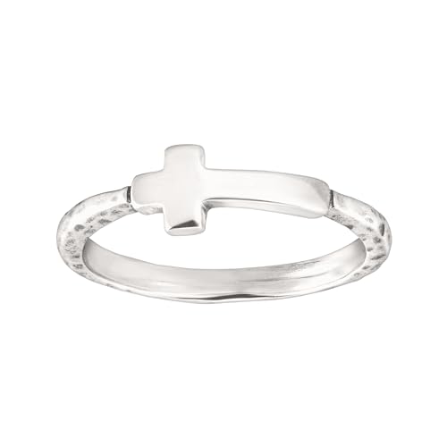 Silpada 'Simplex Cross' Horizontal Cross Textured Ring in Sterling Silver