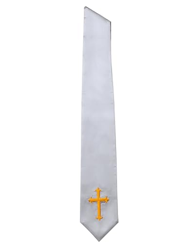 Clergy Stole & Choir Stole with Embroidered 60/72" - color: Gray, size: 60 inch