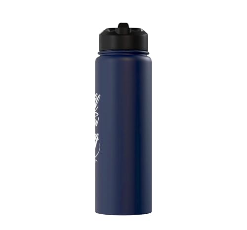 Be Still and Know That I Am God Psalm 46:10 | Christian Gift Stainless Steel Insulated Water Bottle - color: Navy Blue