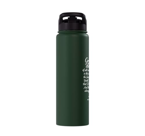 Go Make Disciples Matthew 28: 19 20 Bible Verse Scripture Stainless Steel Insulated Water Bottle - color: Dark Green
