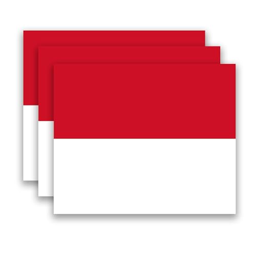 (3Pcs) Monaco Flag Stickers – Monegasque - Monacans Flags Sticker, Waterproof Country Flag Vinyl Decals for Laptop, Water Bottle, Scrapbook, Phone Case, Helmet, Travel Gear, 3" x 2.5" - color: Monaco