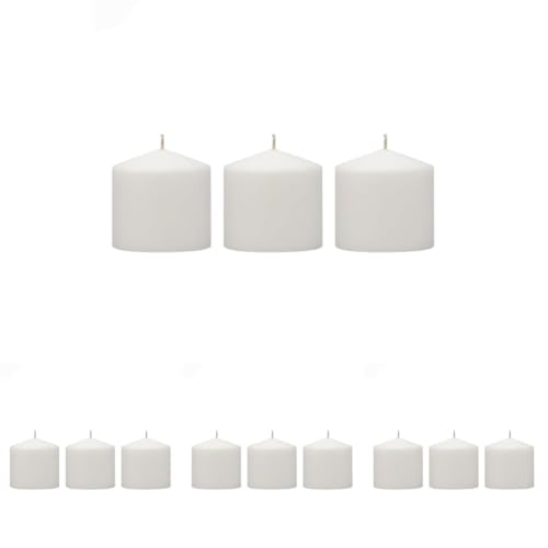 Stonebriar 3 Count Tall 18 Hour Long Burning Unscented White Wax Pillar Candles, 3 x 3 inches (Pack of 4) - size: 3 x 3 inches (Pack of 4), style: Pack of 3