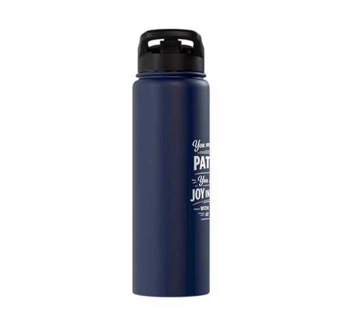 Psalm 16:11 Path of Life Bible Verse Scripture Faith Prayer Stainless Steel Insulated Water Bottle - color: Navy Blue