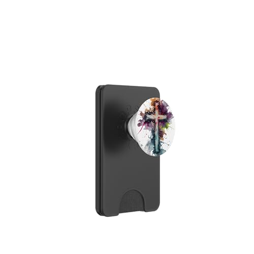 Christian Cross Watercolor Illustration PopSockets PopWallet for MagSafe - style: Magnetic PopWallet