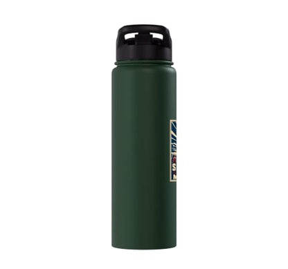 Sermon On The Mount Christian Faith Scripture Stainless Steel Insulated Water Bottle - color: Dark Green