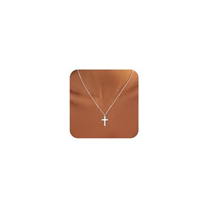 Moodear Cross Necklace for Women, Dainty Faith Pendant, Christian Jewelry - color: Sterling Silver