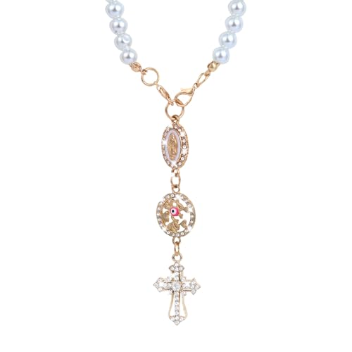 Cross Car Charm, Personalized Blessing Rear View Mirror Hanging Decors,car Mirror Hanging Accessories for Your car,Religious Gifts for Women (Golden-C) - size: golden-C