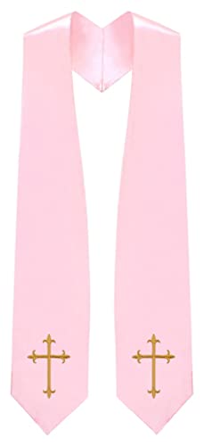 CLERKMANS Choir Stole with Crosses - color: Pink