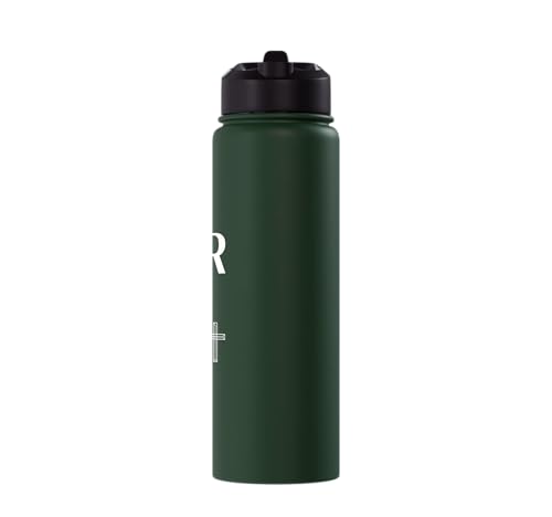 Created With A Purpose Ephesians 2 10 Verse Stainless Steel Insulated Water Bottle - color: Dark Green