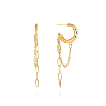 Gold Dangle Earrings for Women，Tassel Hoop Earrings with Charms - color: C