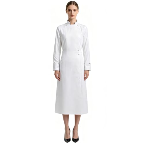 MYAYD Women Cassock Choir Cassock Church Robe Minister Robe Clergy Pulpit Liturgical Black White Handmade - color: White, size: 5X-Large