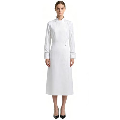 MYAYD Women Cassock Choir Cassock Church Robe Minister Robe Clergy Pulpit Liturgical Black White Handmade - color: White, size: 5X-Large