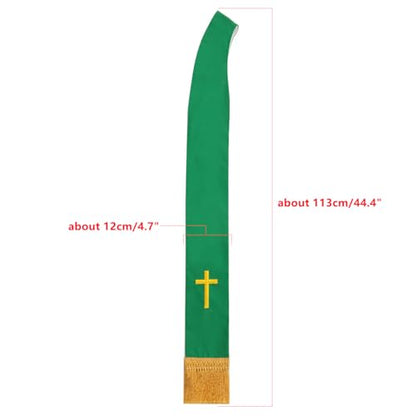 BLESSUME Church Clergy Pastor Reversible Stole - color: Green and White 1