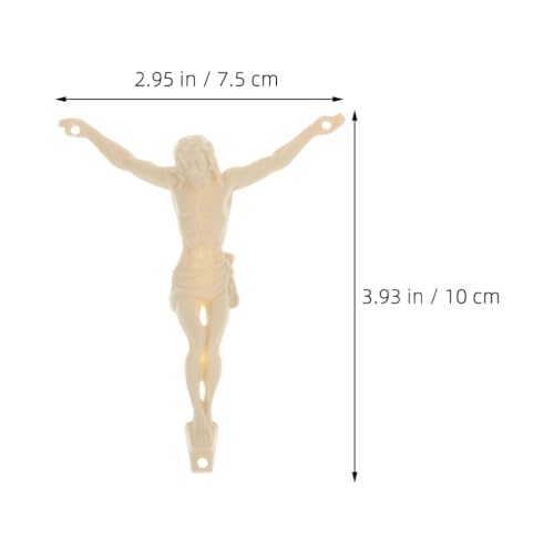 Luxshiny DIY Jesus Statue Decoration 3.93 Inch Christian Crucifix Wall Cross Figurines Set of 5 for Home and Office Religious Craft Ornament