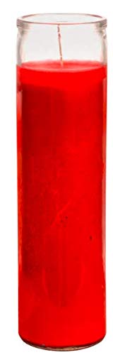 Prayer Candles - Wax Candles (2 Pc) Red and White Great for Sanctuary, Vigils and Prayers - Unscented Glass Candle Set - Indoor Outdoor - Spiritual Religious Church - Jar Candles
