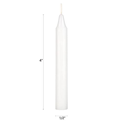 Mega Candles Unscented Mini Taper Chime Spell Candles 20 Count 4" x 1/2" - color: White, size: 20 Pieces