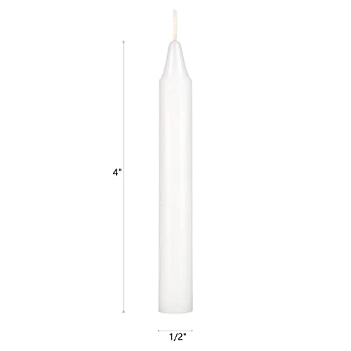 Mega Candles Unscented Mini Taper Chime Spell Candles 20 Count 4" x 1/2" - color: White, size: 20 Pieces