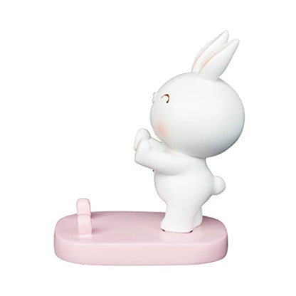 SIQITECHNO Cute Bunny Cell Phone Stand Holder Universal Resin Rabbit Smartphone Stand Desktop Phone Holder Funny Animal Statue Mobile Phones Tablet Stands Creative Desk Ornament for Home Office Desk - color: Stand