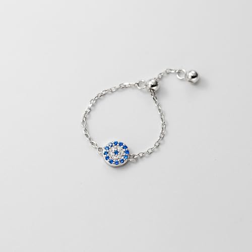925 Sterling Silver Adjustable Link Chain Rings for Women Daughter - color: Style 7-Silver