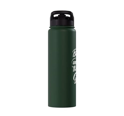 Be Still and Know That I Am God Psalm 46:10 | Christian Gift Stainless Steel Insulated Water Bottle - color: Dark Green