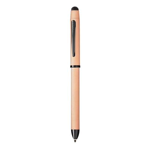 Cross Tech3+ Refillable Multi-Function Ballpoint Pen with Stylus, Medium Ballpen And Pencil, Includes Premium Gift Box - Brushed Rose Gold - color: Brushed Rose-Gold PVD