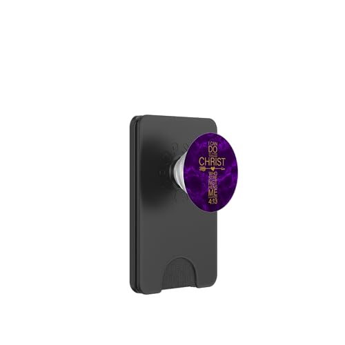 Philippians 4:13 Cross Christian Gifts Women Heart Purple PopSockets PopWallet for MagSafe - style: Magnetic PopWallet