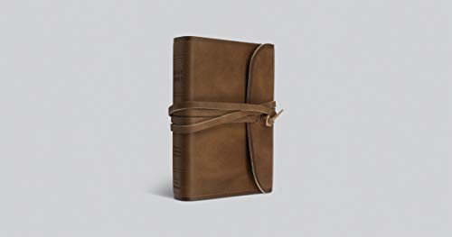 ESV Large Print Compact Bible, Red Letter (Natural Leather, Brown, Flap with Strap): Holy Bible, English Standard Version