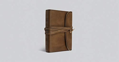 ESV Large Print Compact Bible, Red Letter (Natural Leather, Brown, Flap with Strap): Holy Bible, English Standard Version