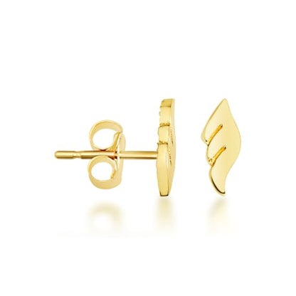 Women's 10K or 14K Yellow Gold Guardian Angel Stud Earrings - color: 10K Yellow Gold