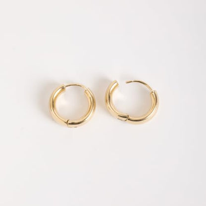 Poxtex Mens Earrings Cross Earrings for Men, 14K Gold Hoop Earrings Men Drop Dangle Small Thick Chunky Sterling Silver Huggie Hoops Hypoallergenic Trendy Dainty Earrings Men Accessories Jewelry Valentine Day Gift - color: Gold-chunky