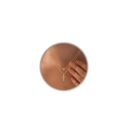 HAXIYA Cross Pendant Necklaces for Women Layered Cross Choker Faith Jewelry - style: Simple+Mini-Gold