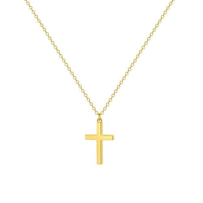 Zeffy Cross Necklace for Women,18K Gold/Silver Plated Tiny Cubic Zirconia Cross Pendant Necklace for Women Simple Layered Cross Necklaces for Women - color: Gold Classic Cross
