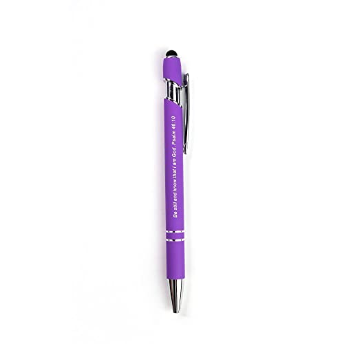 Logos Trading Post Be Still and Know Bible Verse Pen with Bookmark - color: Purple