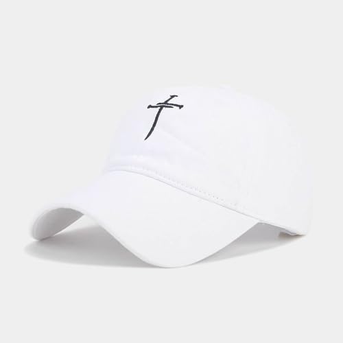 Quanhaigou Baseball Cap Dad Hat Adjustable Fashion Hats for Men Women Polo Trucker Unisex Style Headwear - color: White Cross