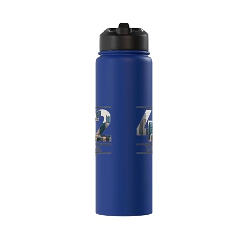412 Skyline Number City Pride Script Stainless Steel Insulated Water Bottle - color: Royal Blue