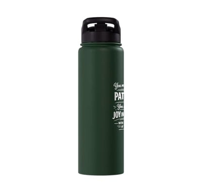 Psalm 16:11 Path of Life Bible Verse Scripture Faith Prayer Stainless Steel Insulated Water Bottle - color: Dark Green