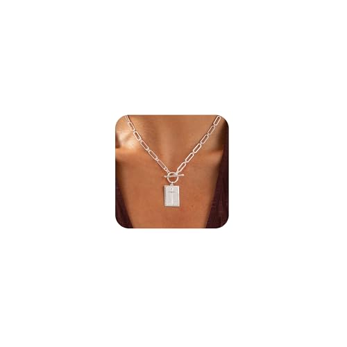 Freekiss 3-Piece Layered Toggle Necklace for Women - color: Silver Cross Necklace