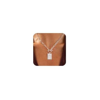 Freekiss 3-Piece Layered Toggle Necklace for Women - color: Silver Cross Necklace