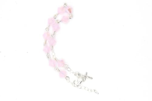 Catholic Communion Rosary Bracelet Created with Swarovski® Crystals, Glass - color: Rose Water Opal - October