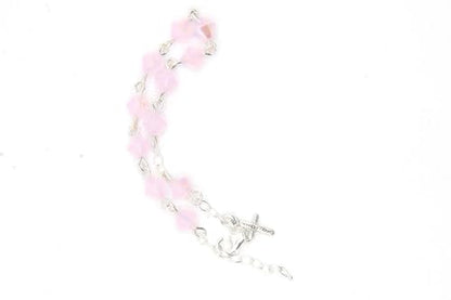 Catholic Communion Rosary Bracelet Created with Swarovski® Crystals, Glass - color: Rose Water Opal - October