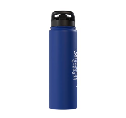Go Make Disciples Matthew 28: 19 20 Bible Verse Scripture Stainless Steel Insulated Water Bottle - color: Royal Blue