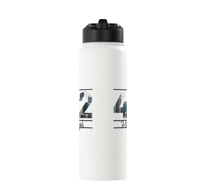 412 Skyline Number City Pride Script Stainless Steel Insulated Water Bottle - color: White