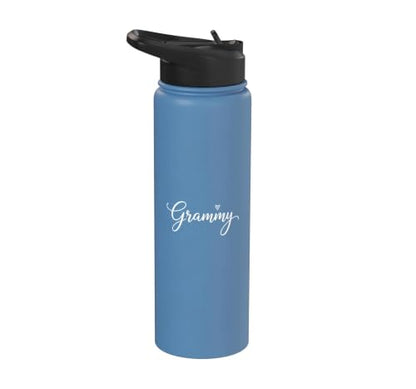 Grandparent Grammy Script Heart, Grandma From Stainless Steel Insulated Water Bottle - color: Light Blue