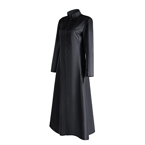 MYAYD Women's Cassock Robe Church Robe Choir Minister Clergy Pulpit Liturgical Black White - color: Black, size: 5X-Large